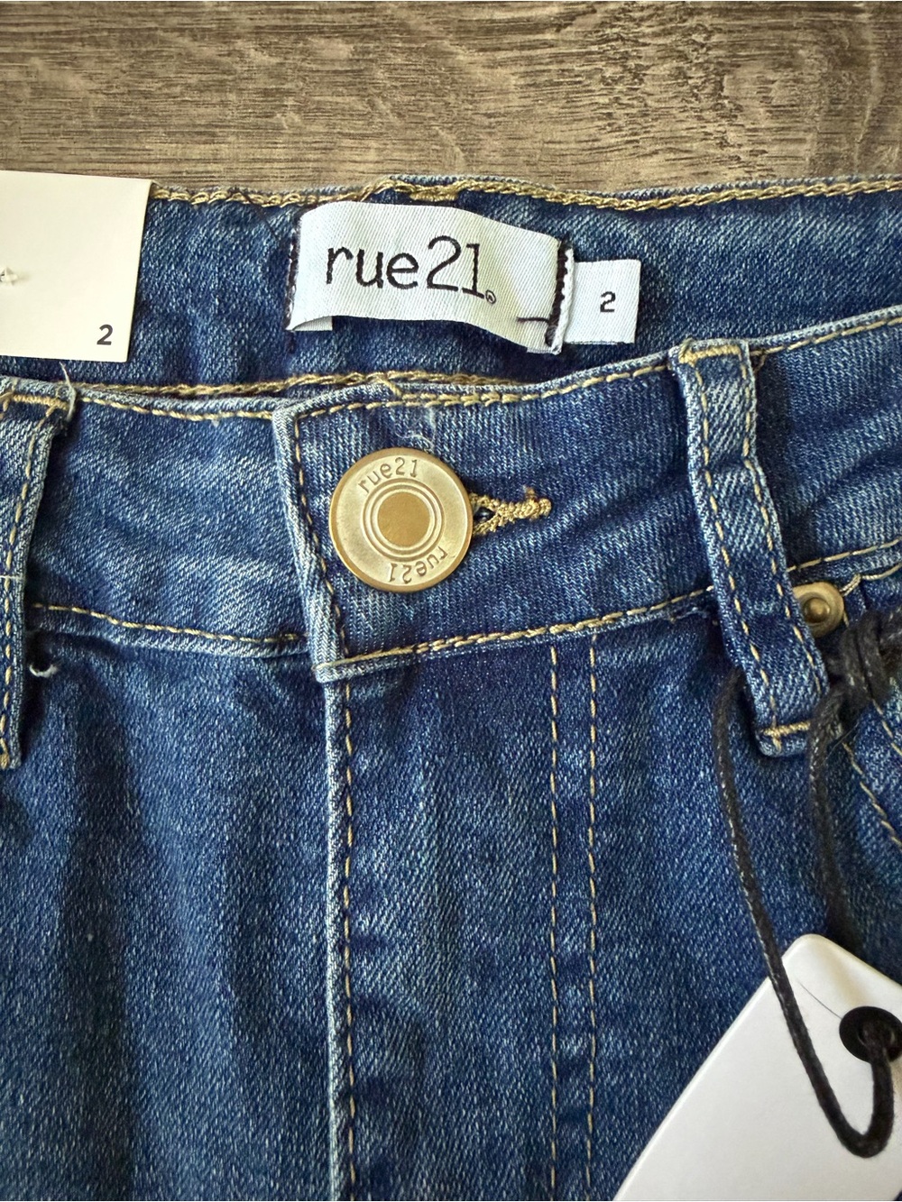 Rue21 Womens High Rise Flare Jeans Size 2 Medium Wash Stretch Y2K Streetwear - Picture 4 of 14
